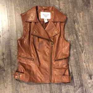 American Rag Brown Faux Leather Vest